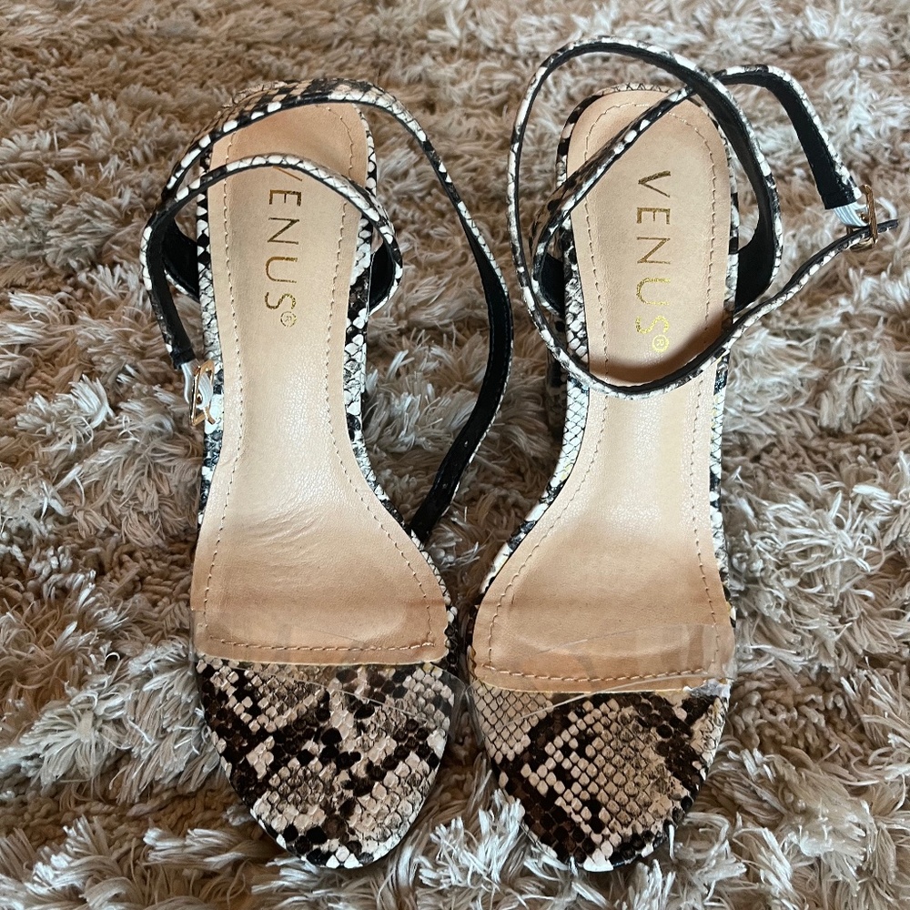 New Venus snakeskin heels